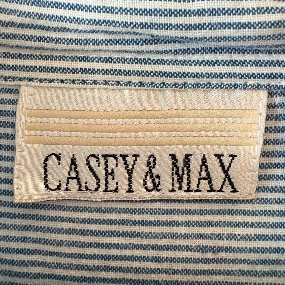 VTG Casey & Max Fall Baking Striped Button Down Shirt Pumpkins Apples Flour XXL - Picture 11 of 12